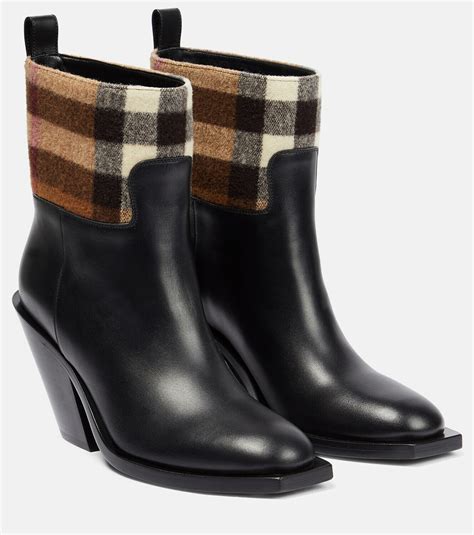 burberry vintage check and leather ankle boots|burberry vintage check print sneakers.